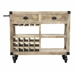 Meuble Bar 2 Tiroirs Sur Roues Silas Atmosphera -Ledepot-bailleul Soldes Magasin meuble bar 2 tiroirs sur roues silas atmosphera 3