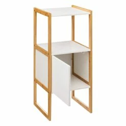 Meuble Bas 1 Porte Blanc Natureo 5Five -Ledepot-bailleul Soldes Magasin meuble bas 1 porte blanc natureo 5five 1