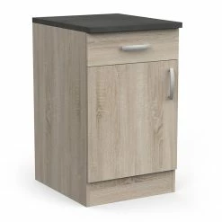 Demeyere Meuble De Cuisine Bas 1 Porte 1 Tiroir 50 Cm Paprika