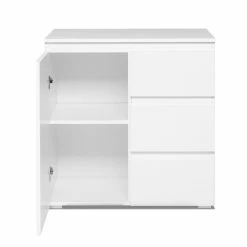 Meuble De Rangement 1 Porte 3 Tiroirs Blanc 15 Meuble De Rangement 1 Porte 3 Tiroirs Blanc -Ledepot-bailleul Soldes Magasin meuble de rangement 1 porte 3 tiroirs blanc image 1 5