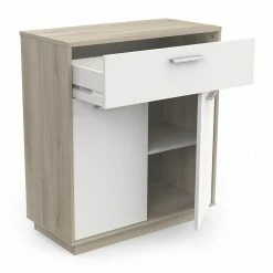 Demeyere Meuble De Rangement 2 Portes 1 Tiroir Léo -Ledepot-bailleul Soldes Magasin meuble de rangement 2 portes 1 tiroir leo 2