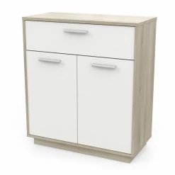 Demeyere Meuble De Rangement 2 Portes 1 Tiroir Léo -Ledepot-bailleul Soldes Magasin meuble de rangement 2 portes 1 tiroir leo 4