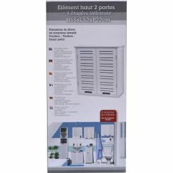 Meuble Haut 2 Portes Blanc Miami 5 Meuble Haut 2 Portes Blanc Miami -Ledepot-bailleul Soldes Magasin meuble haut 2 portes blanc 1