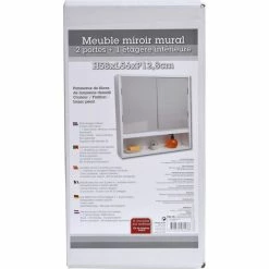 Meuble Haut Miroir Mural 2 Portes -Ledepot-bailleul Soldes Magasin meuble haut miroir mural 2 portes 2