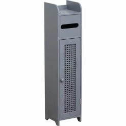 Meuble Réserve Et Dérouleur WC Cannage Gris