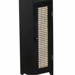 Meuble Réserve Et Dérouleur WC Cannage Noir -Ledepot-bailleul Soldes Magasin meuble reserve et derouleur wc cannage noir 1