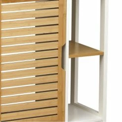 Meuble Sous Lavabo 1 Porte Blanc Et Bambou Coconut -Ledepot-bailleul Soldes Magasin meuble sous lavabo 1 porte blanc et bambou coconut 1