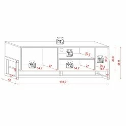 Meuble TV 2 Portes 2 Niches Oslo Blanc 16 Meuble TV 2 Portes 2 Niches Oslo Blanc -Ledepot-bailleul Soldes Magasin meuble tv 2 portes 2 niches oslo blanc 5