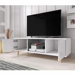 Meuble TV 2 Portes Sweden Blanc 8 Meuble TV 2 Portes Sweden Blanc -Ledepot-bailleul Soldes Magasin meuble tv 2 portes sweden blanc 2