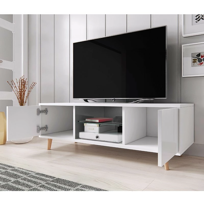 Meuble TV 2 Portes Sweden Blanc 5 Meuble TV 2 Portes Sweden Blanc – Image 3