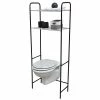 Meuble WC 2 Tablettes Pour Toilettes Noir Et Chrome -Ledepot-bailleul Soldes Magasin meuble wc 2 tablettes pour toilettes noir chrome