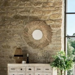 Miroir Rond 80 Cm En Roseau Ael Atmosphera -Ledepot-bailleul Soldes Magasin miroir rond 80 cm en roseau ael atmosphera 3