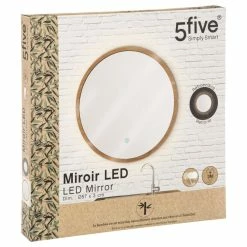 Miroir Rond D57 Bambou LED 5Five -Ledepot-bailleul Soldes Magasin miroir rond d57 bambou led 5five 1 3