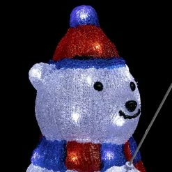 Ours à La Pêche Bleu Et Rouge Lumineux Ext 40 LED -Ledepot-bailleul Soldes Magasin ours a la peche lumineux exterieur leds h39 cm 1