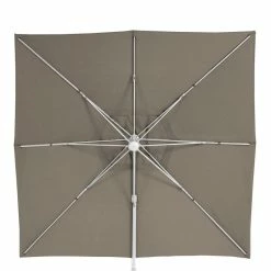 Parasol Décentré Eléa Inclinable Carré Oléfine Noisette/blanc Hespéride -Ledepot-bailleul Soldes Magasin parasol decentre elea inclinable carre olefine noisetteblanc hesperide 2