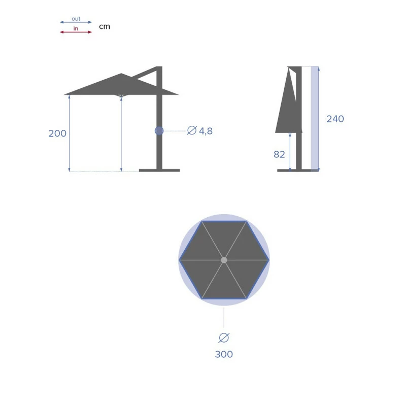 Parasol Décentré Rond Manoa Grenade Hespéride 6 Parasol Décentré Rond Manoa Grenade Hespéride – Image 4