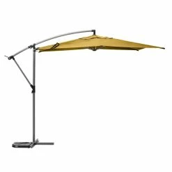 Parasol Décentré Rond Manoa Jaune Moutarde Hespéride -Ledepot-bailleul Soldes Magasin parasol decentre rond manoa jaune moutarde hesperide 1