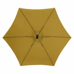 Parasol Décentré Rond Manoa Jaune Moutarde Hespéride -Ledepot-bailleul Soldes Magasin parasol decentre rond manoa jaune moutarde hesperide 4