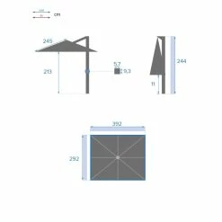 Parasol Déporté Rectangulaire Soly Honey Et Charbon Hespéride -Ledepot-bailleul Soldes Magasin parasol deporte rectangulaire soly honey et charbon hesperide 6
