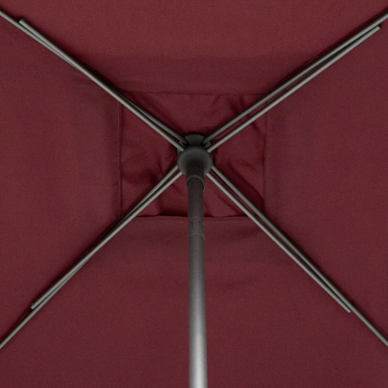 Parasol Droit Carré 2,5x2,5m Soya Bordeaux Hespéride 8 Parasol Droit Carré 2,5x2,5m Soya Bordeaux Hespéride – Image 6