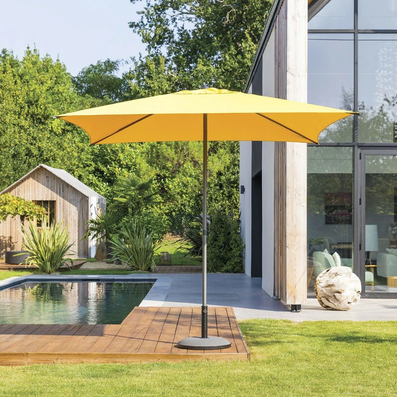 Parasol Droit Carré 2,5x2,5m Soya Jaune Moutarde Hespéride 3 Parasol Droit Carré 2,5x2,5m Soya Jaune Moutarde Hespéride