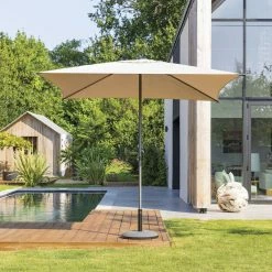 Parasol Droit Carré 2,5x2,5m Soya Taupe Hespéride