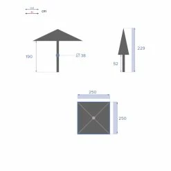 Parasol Droit Carré 2,5x2,5m Soya Vert Olive Hespéride -Ledepot-bailleul Soldes Magasin parasol droit carre 25x25m soya vert olive hesperide 6