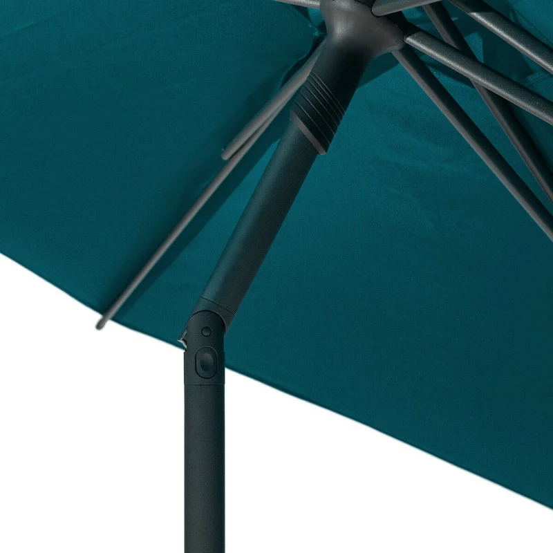Parasol Droit Rond 2,7m Soya Bleu Canard Hespéride 8 Parasol Droit Rond 2,7m Soya Bleu Canard Hespéride – Image 6