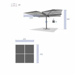 Parasol Setiri 16 M² Ardoise Hespéride -Ledepot-bailleul Soldes Magasin parasol setiri 16 m ardoise hesperide 3