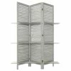 Paravent Bois 3 étagères Gris Atmosphera -Ledepot-bailleul Soldes Magasin paravent bois 3 etageres gris atmosphera