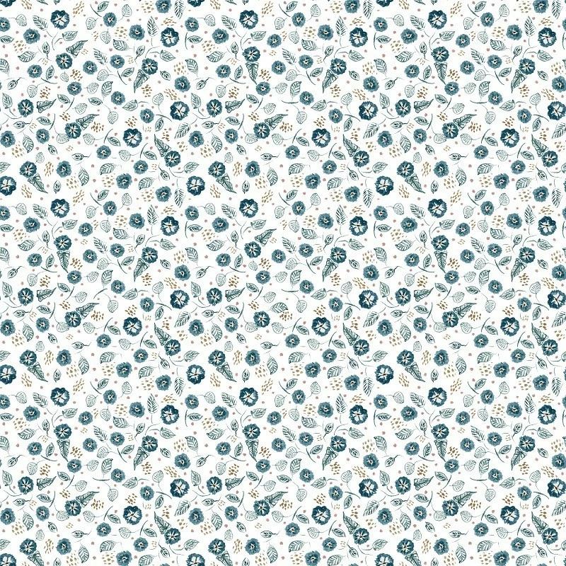 Parure De Lit Fleurs Blanc/bleu 240x220 Atmosphera 5 Parure De Lit Fleurs Blanc/bleu 240x220 Atmosphera – Image 3