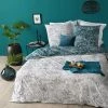 Parure De Lit Jungle Blanc/bleu Canard 240x220 Atmosphera -Ledepot-bailleul Soldes Magasin parure de lit jungle blanc bleu canard 240x220 atmosphera
