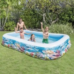 Piscine Rectangulaire Familiale Gonflable Décor Poissons Intex -Ledepot-bailleul Soldes Magasin piscine rectangulaire familiale gonflable decor poissons intex 1