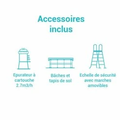 Piscine Tubulaire Prism Rectangulaire 4.88 X 2.44 X 1.07m Intex + Accessoires -Ledepot-bailleul Soldes Magasin piscine tubulaire prism rectangulaire 488 x 244 x 107m intex accessoires 3