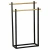 Porte Serviettes Métal Noir 2 Barres Bambou -Ledepot-bailleul Soldes Magasin porte serviettes metal noir 2 barres bambou