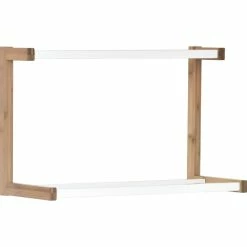 Porte Serviettes Nuovo à Fixer Blanc Et Bambou