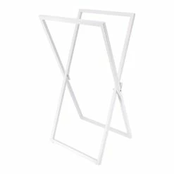 Porte Serviettes Pliable Métal Blanc