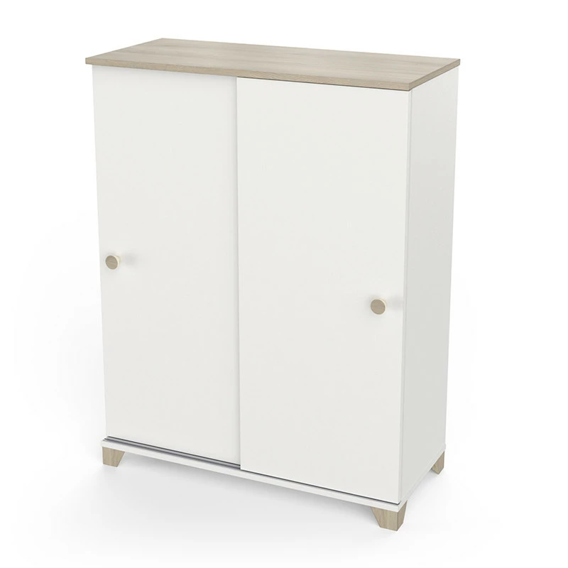 Demeyere Rangement 2 Portes Coulissantes Izzy Blanc Et Bois 4 Demeyere Rangement 2 Portes Coulissantes Izzy Blanc Et Bois – Image 2