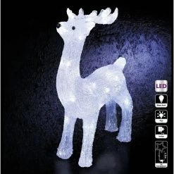 Renne Debout Lumineux 40 LED Blanc