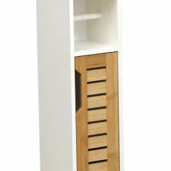 Réserve Papier Et Dérouleur WC Blanc Et Bambou Coconut -Ledepot-bailleul Soldes Magasin reserve papier et derouleur wc blanc bambou coconut 1