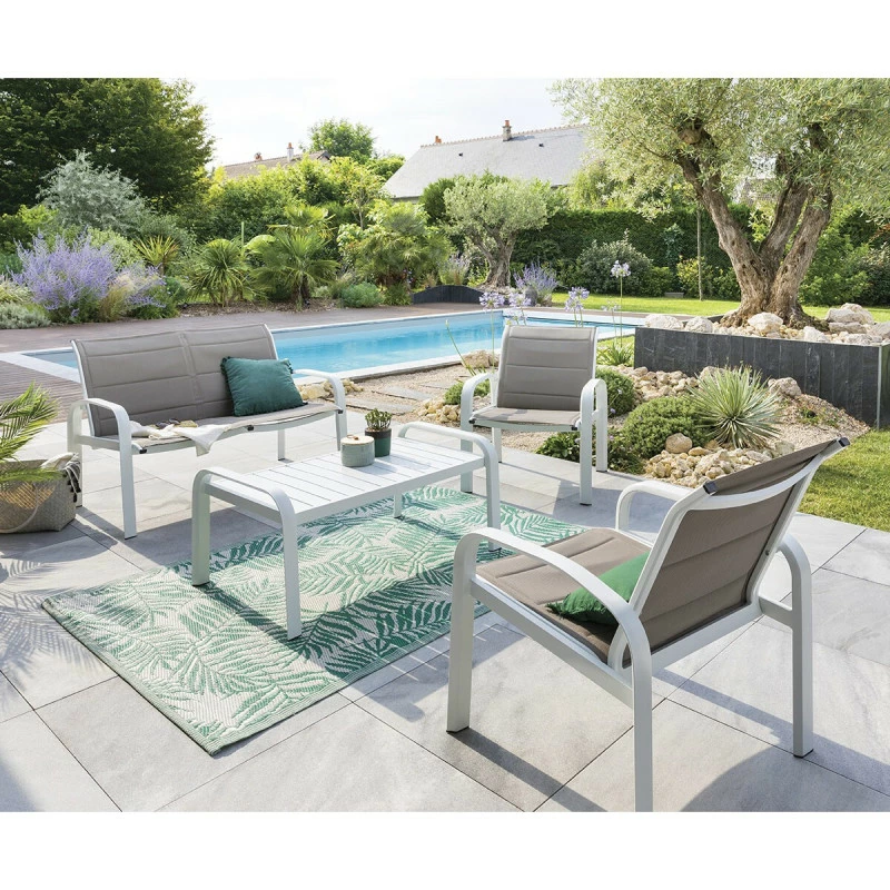 Salon De Jardin 4 Places Elyn Noisette / Blanc Hespéride 2 Salon De Jardin 4 Places Elyn Noisette / Blanc Hespéride