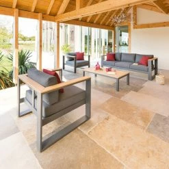 Salon De Jardin Emperia 5p En Aluminium Et Acacia Hespéride