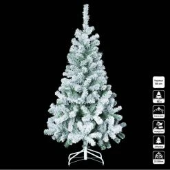 Sapin De Noël 150 Cm Vert Floqué Blanc