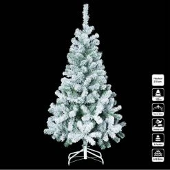 Sapin De Noël 210 Cm Vert Floqué Blanc