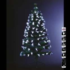 Sapin De Noël 120 Cm Vert Lumineux LED Blanc
