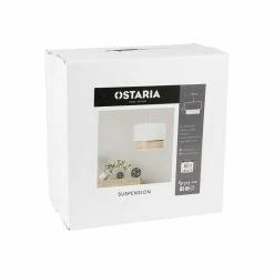 Suspension 2 Abat-jours Cannage Et Tissu Blanc Ostaria -Ledepot-bailleul Soldes Magasin suspension 2 abat jours cannage blanc ostaria 4