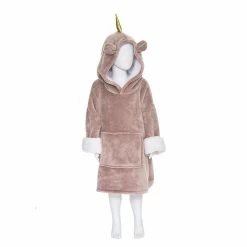 Sweat Plaid à Capuche Licorne Rose Enfant Atmosphera