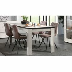 Table à Manger 160 Cm Chêne Blanchi Elba -Ledepot-bailleul Soldes Magasin table a manger 160 cm chene blanchi elba 3