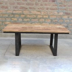 Table à Manger Bois Et Pieds Métal En U -Ledepot-bailleul Soldes Magasin table a manger bois et pieds metal en u 1