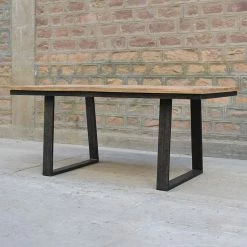 Table à Manger Bois Et Pieds Métal En U -Ledepot-bailleul Soldes Magasin table a manger bois et pieds metal en u 3